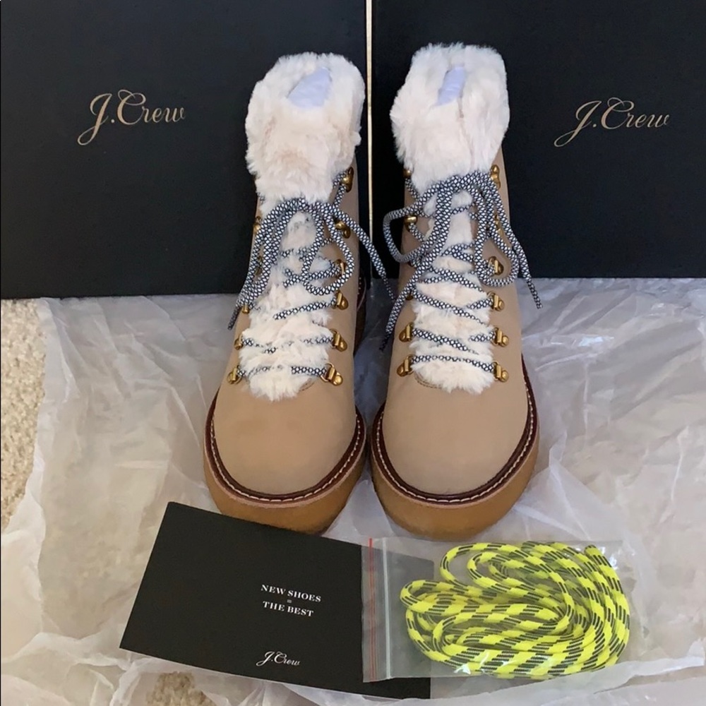J. Crew Winter Boots Wedged Sole in Nubuck Crepe